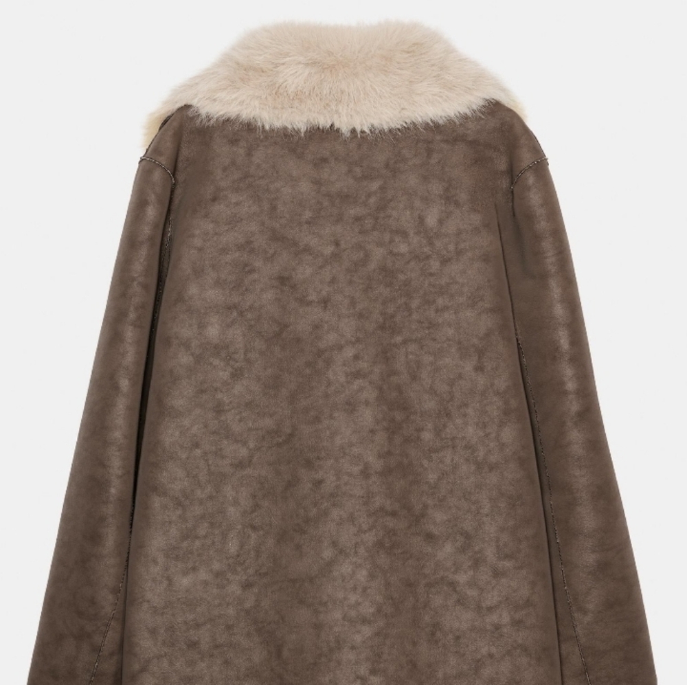ZARA Reversible Faux Fur Double-Faced Coat(Mink, US S,M,L/EUR S,M,L) - Picture 9 of 16